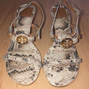 Tory Burch snake print heels
